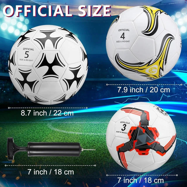 Alt view image 2 of 6 - Soccer Balls with Pump 4 Pack, Sizes 3, 4 & 5