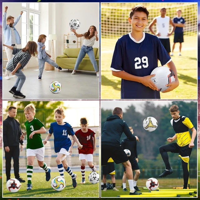 Alt view image 6 of 6 - Soccer Balls with Pump 4 Pack, Sizes 3, 4 & 5
