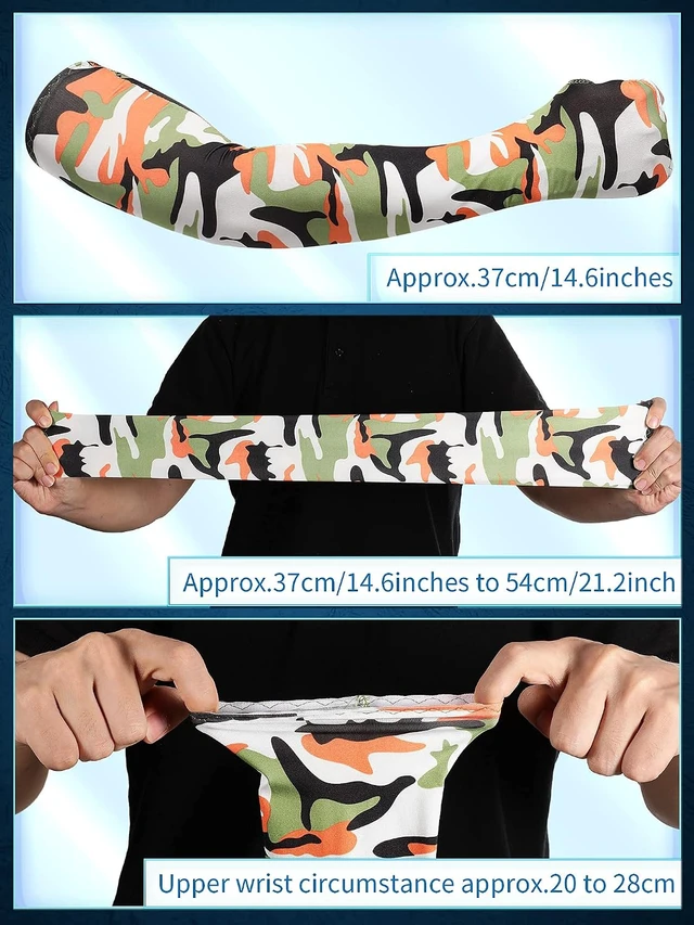 Alt view image 6 of 7 - 20 Pairs Sun Protection Arm Cooling Sleeves Soft Ice Silk Compression Cover Fingerless Sleeves for Men & Women, Sport, Gardening, Running, Cycling & Driving