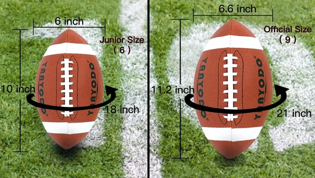 Alt view image 3 of 7 - Official Size 6/9 Footballs with Textured Grip 6 Pack for Youth, High School & College Practice, Match & Scrimmage, Indoor/Outdoor All Weather, with Pump