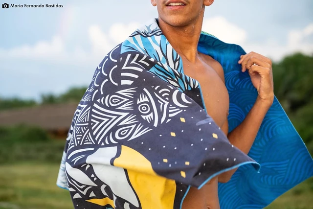 Alt view image 2 of 7 - Ultralight Microfiber Camping & Travel Towel Orca Print, Body
