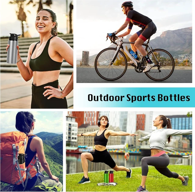 Alt view image 7 of 7 - 20oz Sports Aluminum Water Bottles 10 Pack Bulk with Snap Lids, Leak-Proof Reusable for Travel, Camping, Gym, Hiking & Fishing (Black)