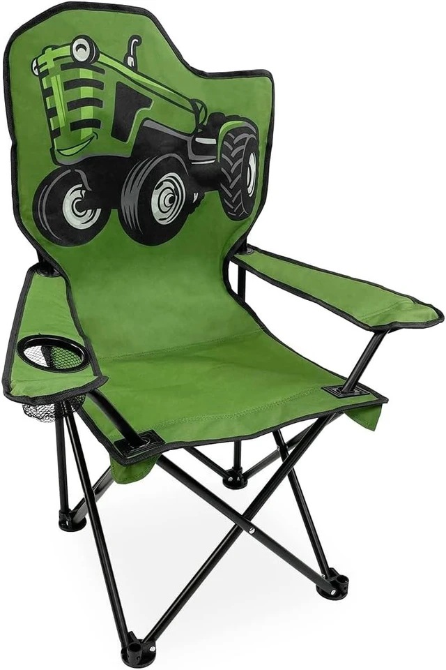 Main image of Black Sierra Kids Tractor Camping Chair Folding Outdoor Seat, 150 lb