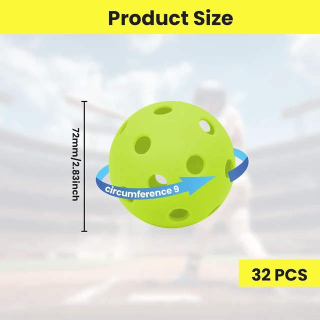Alt view image 2 of 7 - 40 Pack Plastic Baseball Practice Balls Lightweight Hollow Soft Balls for Hitting, Pitching & Batting Training, Indoor/Outdoor with Drawstring Bag
