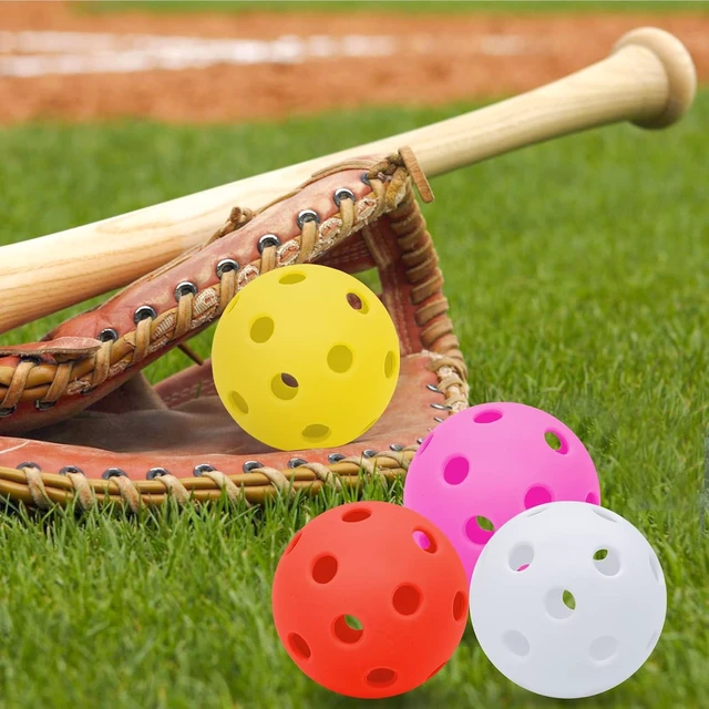 Alt view image 6 of 7 - 40 Pack Plastic Baseball Practice Balls Lightweight Hollow Soft Balls for Hitting, Pitching & Batting Training, Indoor/Outdoor with Drawstring Bag
