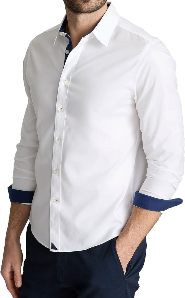 Main image of Men's Wrinkle-Free Solid Long Sleeve Shirt