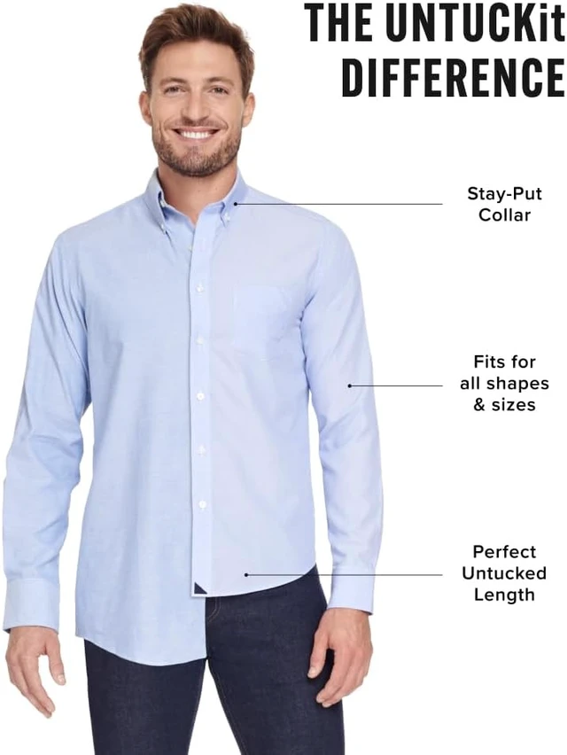 Alt view image 4 of 5 - Men's Wrinkle-Free Solid Long Sleeve Shirt