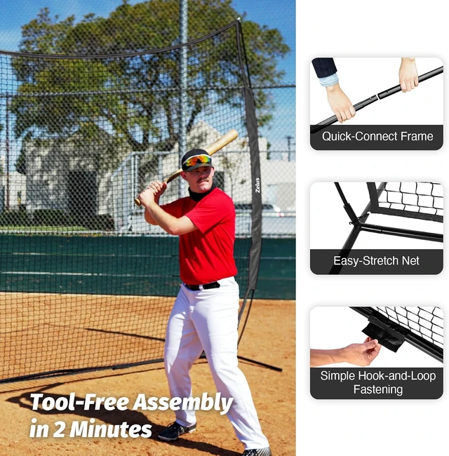 Alt view image 5 of 7 - Baseball Backstop Net for Baseball, Softball, Lacrosse & Soccer