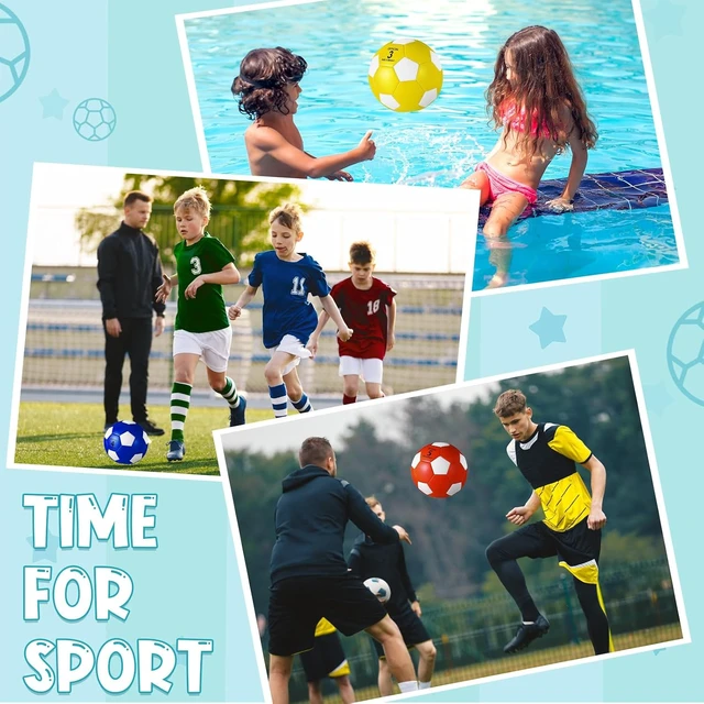 Alt view image 6 of 6 - Soccer Ball Bulk with Pump 6 Pcs School Recess Equipment
