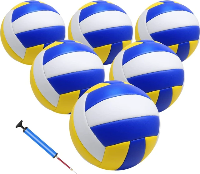 Main image of Official Size 5 Composite Leather Volleyballs 6 Pack Inflatable with Pump for Women & Men, Outdoor, Indoor, Beach & Pool