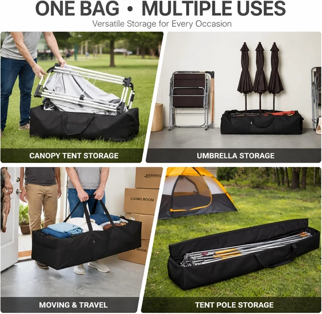 Alt view image 5 of 7 - 260 L Large Storage Duffle Bag 2 Pcs, 83 x 16 x 12 Inch, Black