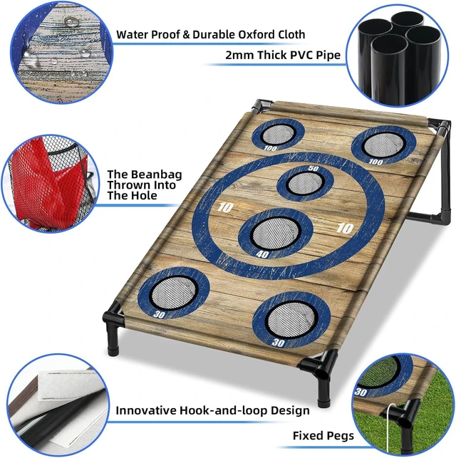 Alt view image 4 of 7 - Cornhole Board Set Backyard Game for Adults & Kids