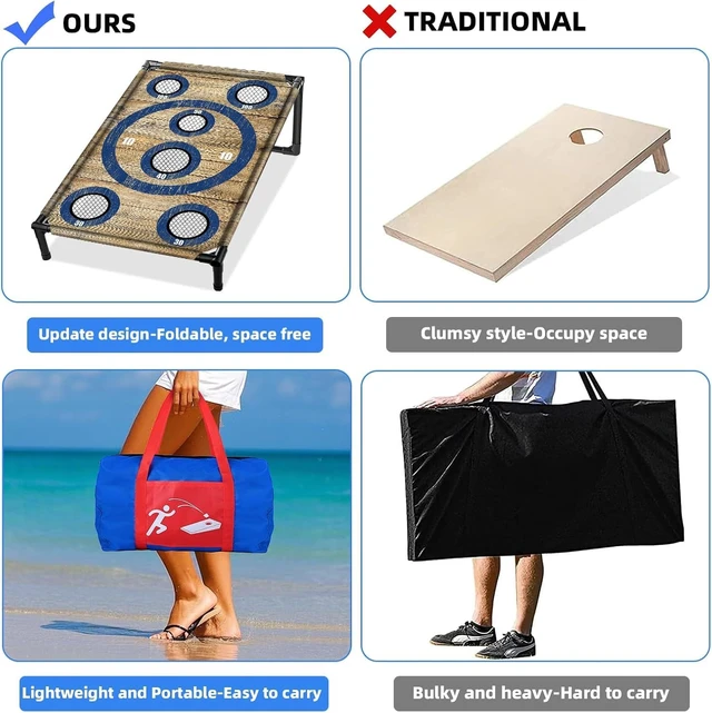 Alt view image 6 of 7 - Cornhole Board Set Backyard Game for Adults & Kids