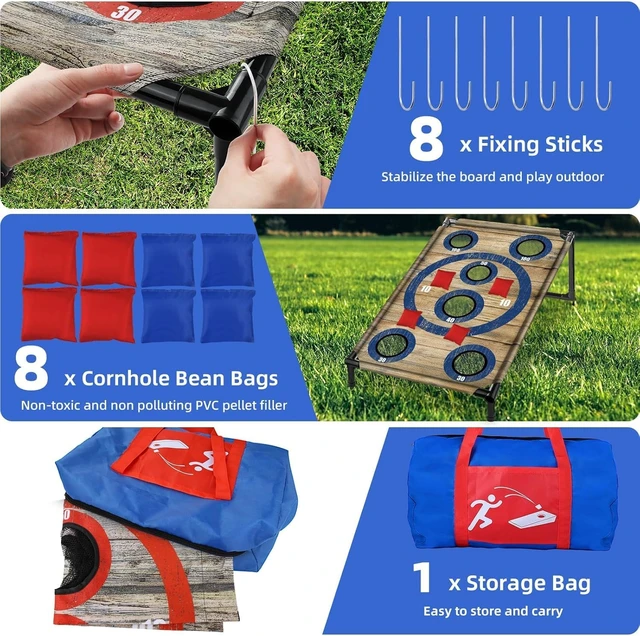 Alt view image 7 of 7 - Cornhole Board Set Backyard Game for Adults & Kids