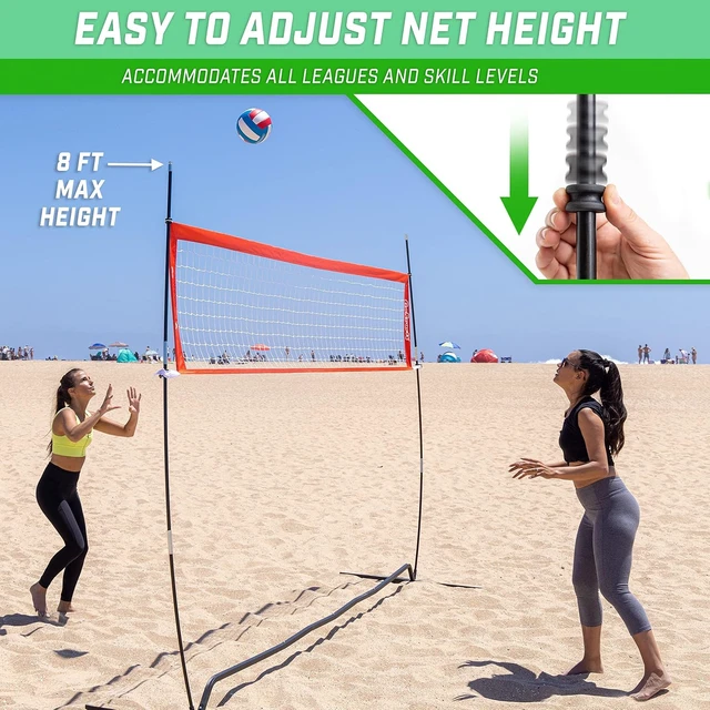 Alt view image 3 of 7 - Freestanding Volleyball Training Net 12 ft or 20 ft, Height Adjustable with Instant Setup for Indoor & Outdoor Use