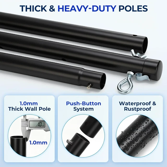 Alt view image 3 of 7 - 32ft/16ft Outdoor Volleyball Net Set for Backyard, Beach & Grass