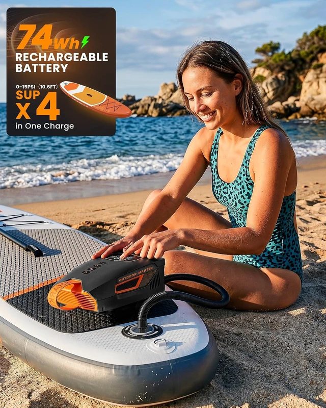 Alt view image 3 of 7 - Shark 3 Mini 74Wh Portable Electric Paddle Board Pump