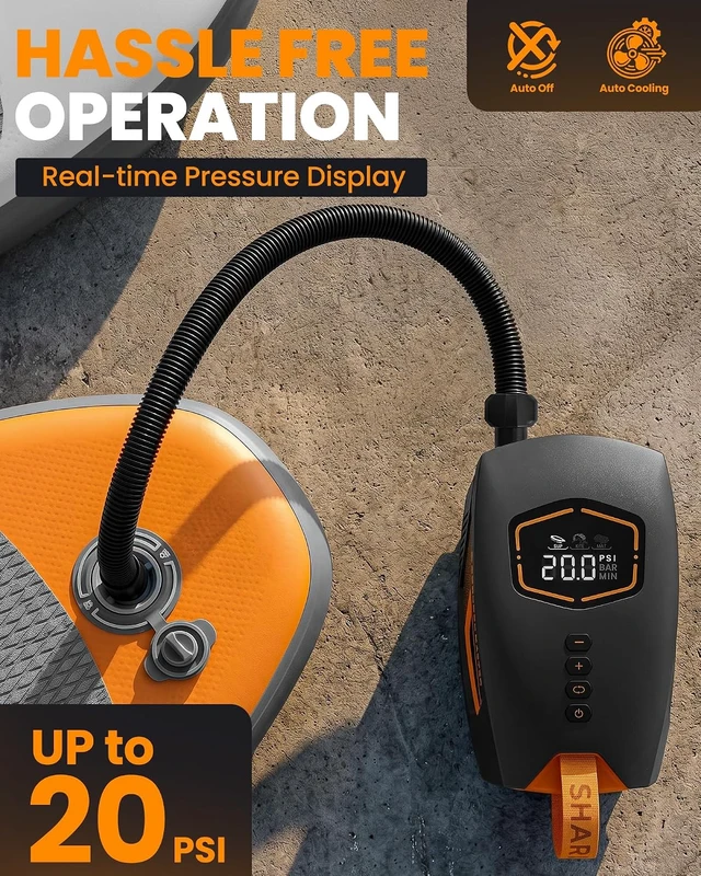 Alt view image 5 of 7 - Shark 3 Mini 74Wh Portable Electric Paddle Board Pump