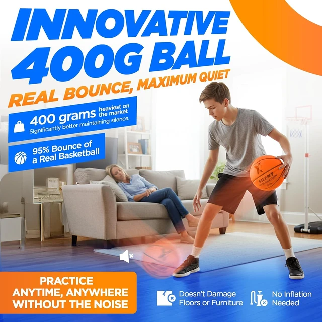 Alt view image 2 of 7 - YGA Silent Basketball Size 7 Airless Indoor Ball with 95% Bounce