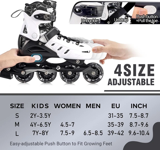 Alt view image 2 of 7 - Kuxuan Adjustable Inline Skates with Light-Up Wheels for Kids & Youth
