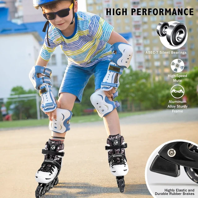 Alt view image 3 of 7 - Kuxuan Adjustable Inline Skates with Light-Up Wheels for Kids & Youth