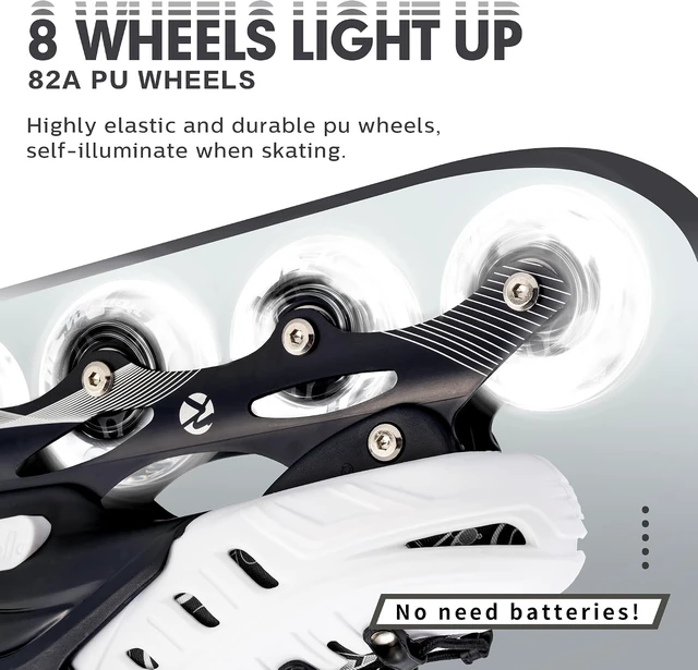 Alt view image 5 of 7 - Kuxuan Adjustable Inline Skates with Light-Up Wheels for Kids & Youth