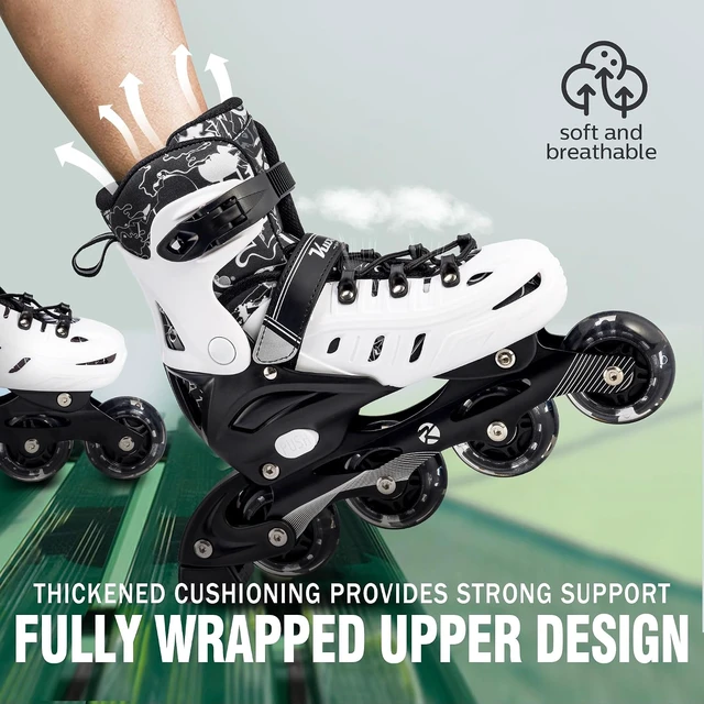 Alt view image 6 of 7 - Kuxuan Adjustable Inline Skates with Light-Up Wheels for Kids & Youth