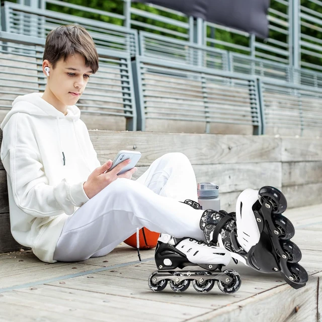Alt view image 7 of 7 - Kuxuan Adjustable Inline Skates with Light-Up Wheels for Kids & Youth