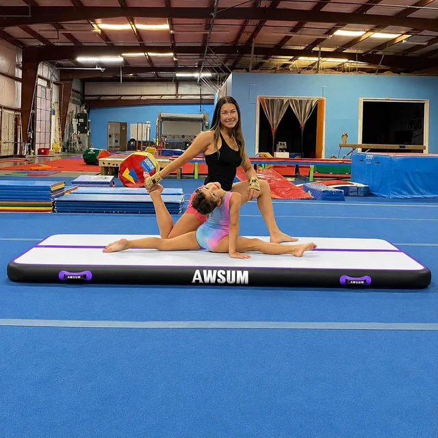 Alt view image 7 of 7 - Inflatable Air Tumbling Gymnastics Mat with Pump for Home & Gym