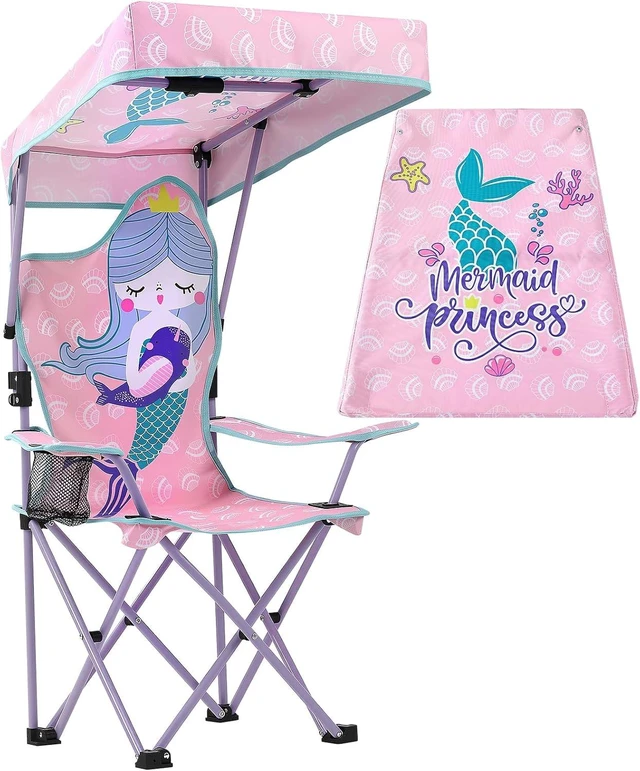 Main image of Kids Outdoor Folding Camping Chair Mermaid Pattern