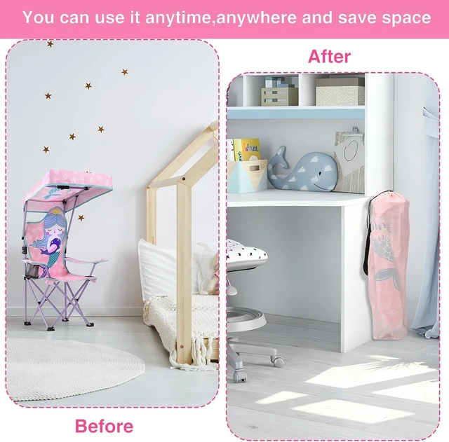 Alt view image 4 of 7 - Kids Outdoor Folding Camping Chair Mermaid Pattern