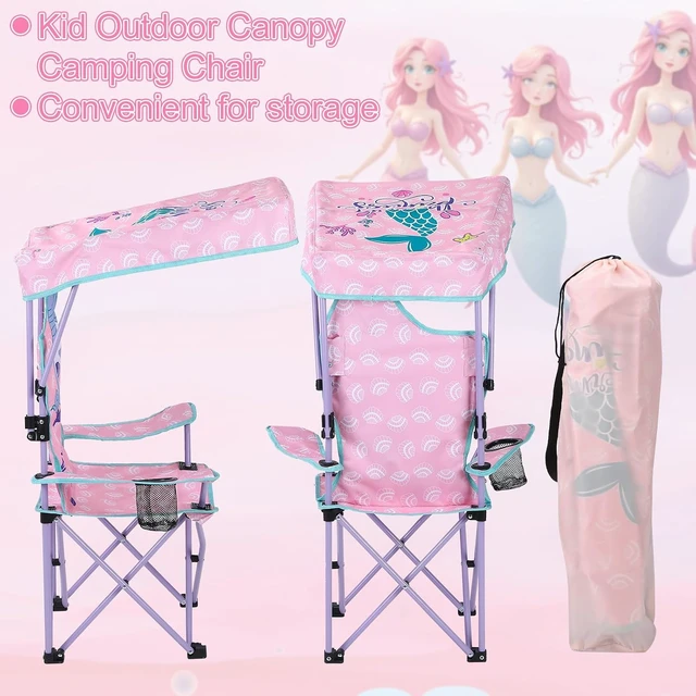 Alt view image 6 of 7 - Kids Outdoor Folding Camping Chair Mermaid Pattern