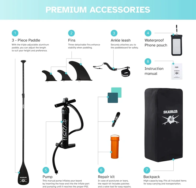 Alt view image 3 of 7 - 10'6'' Inflatable Stand Up Paddle Board with Beginners SUP Accessories