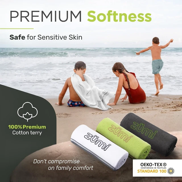 Alt view image 6 of 7 - 100% Cotton Quick Dry Travel Towel Large, Soft, Thin, Compact & Highly Absorbent Camping Towel for Beach, Gym, Bath, Shower, Swimming, Pool, Dorm & RV, Gray