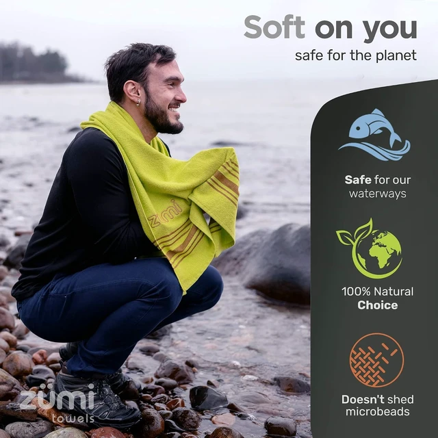 Alt view image 7 of 7 - 100% Cotton Quick Dry Travel Towel Large, Soft, Thin, Compact & Highly Absorbent Camping Towel for Beach, Gym, Bath, Shower, Swimming, Pool, Dorm & RV, Gray
