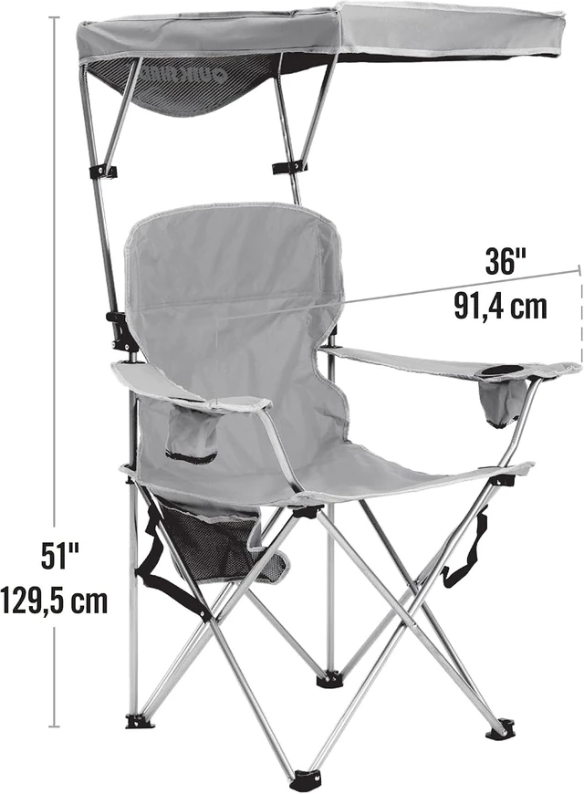 Alt view image 3 of 6 - Full Size Shade Folding Camping Chair with Arm Rest Polyester