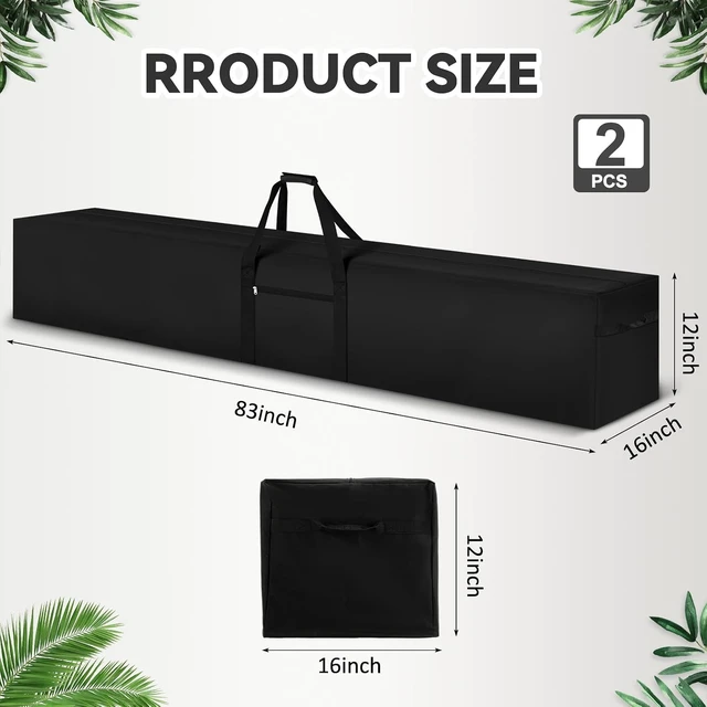 Alt view image 2 of 7 - 260 L Large Storage Duffle Bag 2 Pcs, 83 x 16 x 12 Inch, Black