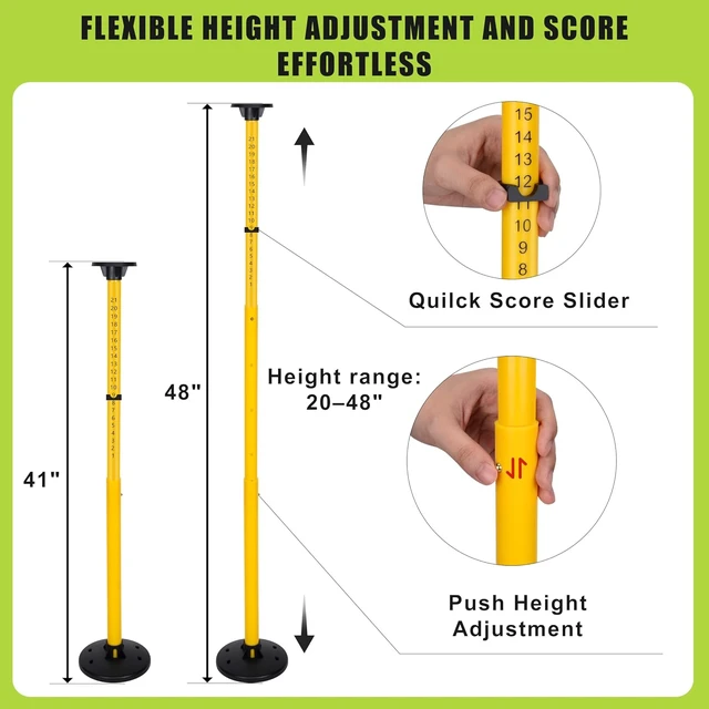 Alt view image 3 of 7 - Flying Disc Game Set Height-Adjustable Poles & Score Tracker