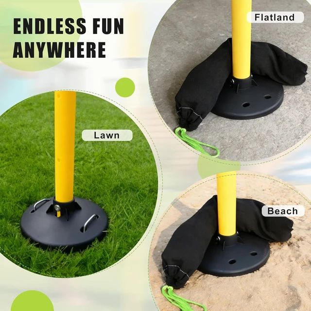 Alt view image 6 of 7 - Flying Disc Game Set Height-Adjustable Poles & Score Tracker