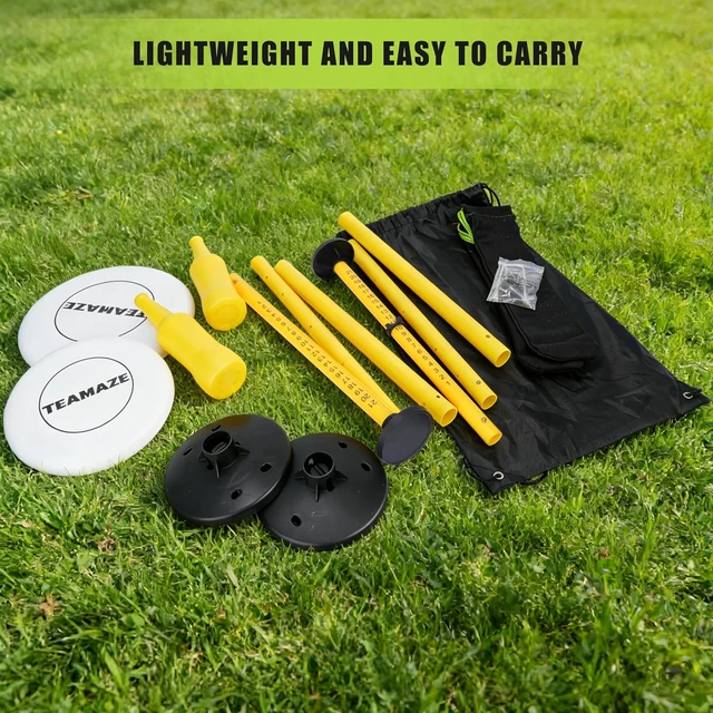 Alt view image 7 of 7 - Flying Disc Game Set Height-Adjustable Poles & Score Tracker