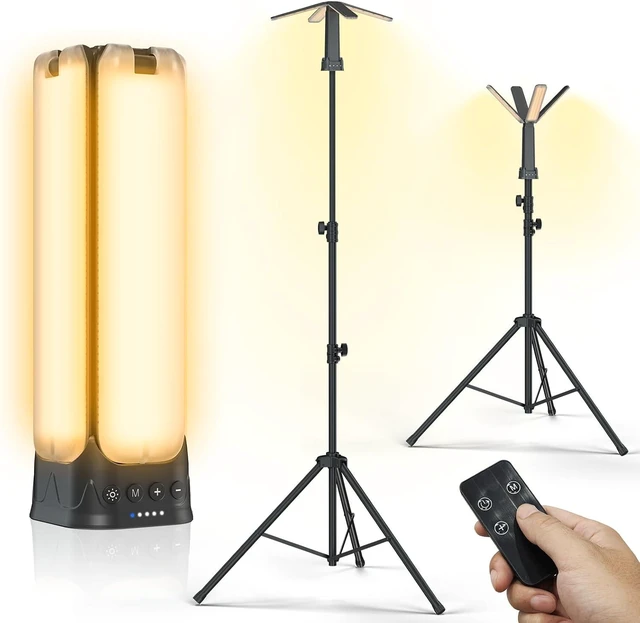 Main image of Rechargeable Camping Lantern with Remote & Stand 8.2 Ft 14000 mAh, 6000 Lumen Magnetic Tent & Work Light for Hiking, Camping, Emergency & Power Outages