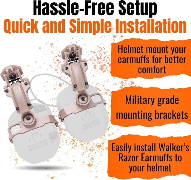 Alt view image 4 of 6 - Tigrett ARC Rail Adapter for Walker's Razor Thin Earmuffs Choose Black, FDE, or Green