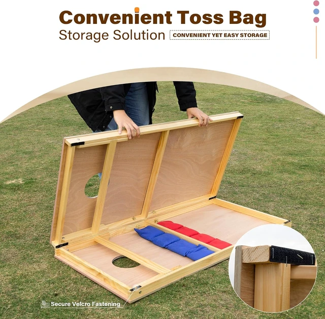 Alt view image 4 of 7 - Himal Cornhole Board Set 4 x 2 ft Regulation with 8 Toss Bags