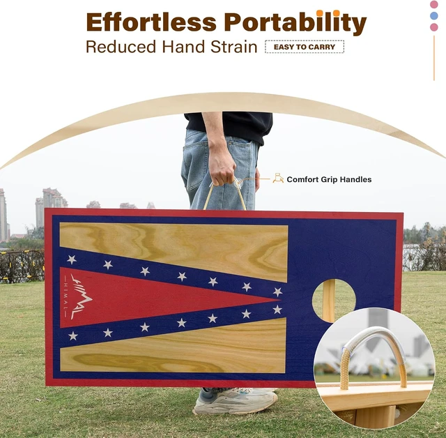 Alt view image 7 of 7 - Himal Cornhole Board Set 4 x 2 ft Regulation with 8 Toss Bags