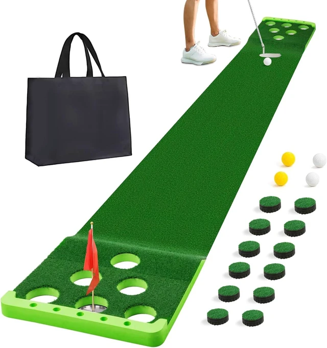 Main image of Indoor Golf Putting Game Set Putting Green Mat with Front Border