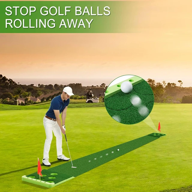 Alt view image 3 of 6 - Indoor Golf Putting Game Set Putting Green Mat with Front Border