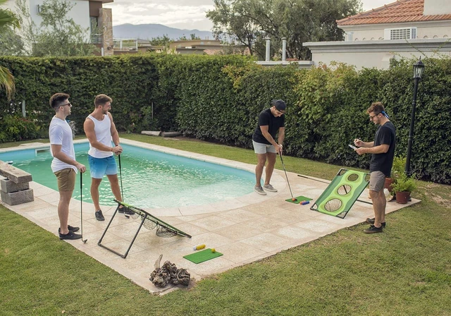 Alt view image 5 of 7 - Par 1 Backyard Golf Cornhole Game Chipping & Training Equipment, Indoor Golf Game & Gift for Men