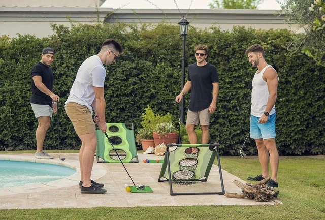 Alt view image 6 of 7 - Par 1 Backyard Golf Cornhole Game Chipping & Training Equipment, Indoor Golf Game & Gift for Men
