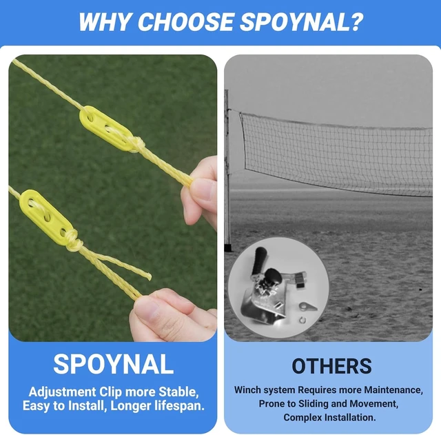 Alt view image 3 of 7 - Portable Volleyball Net for Backyard 20/32 FT, Adjustable Height