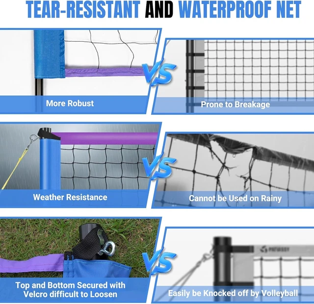 Alt view image 5 of 7 - Portable Volleyball Net for Backyard 20/32 FT, Adjustable Height